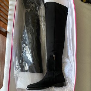 Vince Camuto VC-Hailie Black Over-the-Knee Women's Boot- Stretch Microsuede